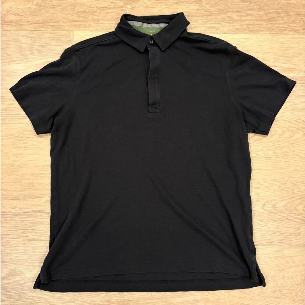 01. Algo 100% pima cotton black polo mens size medium